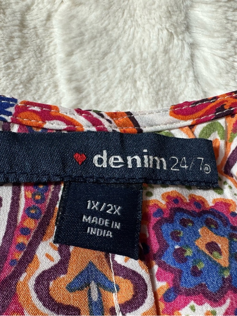Denim 24/7 Multicolor Paisley Tank Top - Pink Orange Purple Blue Green